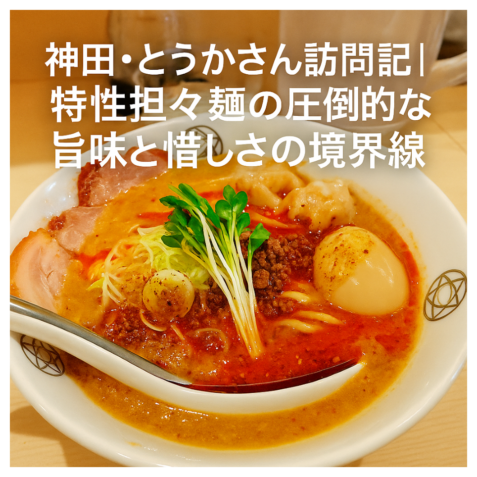神田・とうかさん訪問記｜特性担々麺の圧倒的な旨味と惜しさの境界線