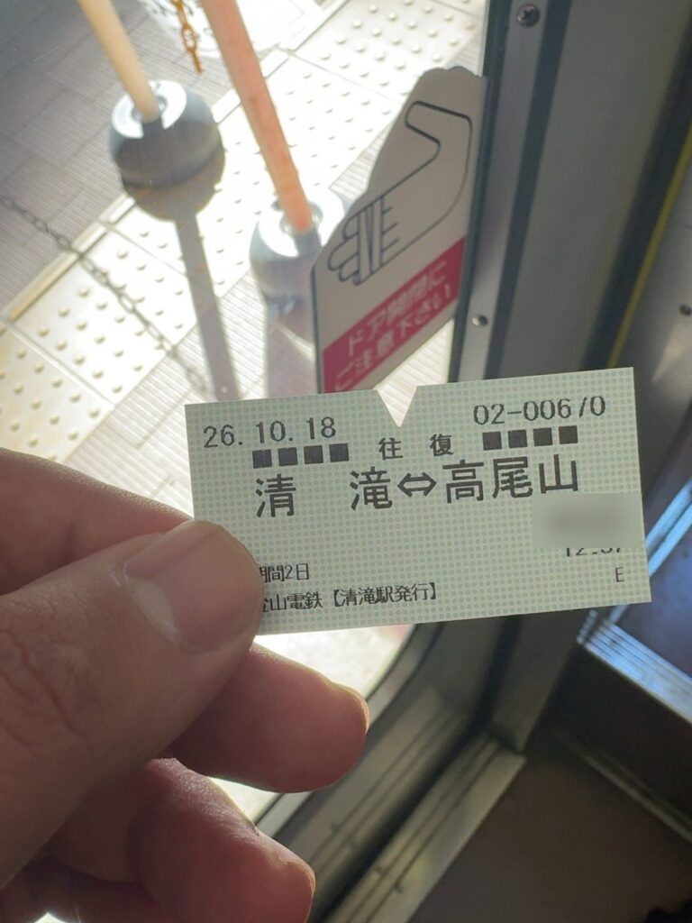 清滝⇔高尾山のケーブルカー往復きっぷ